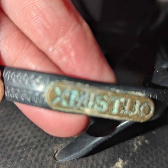 Black and Orange Sandals with Ornate Embellishments - Picture 5 of 6